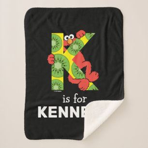Elmo Alphabet   K Kiwi Sherpa Blanket