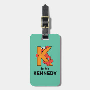 Elmo Alphabet K Orange Luggage Tag