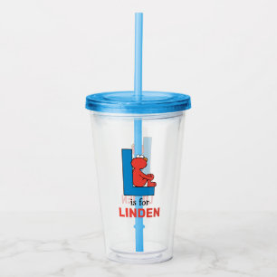 Elmo Alphabet   L Blue Acrylic Tumbler