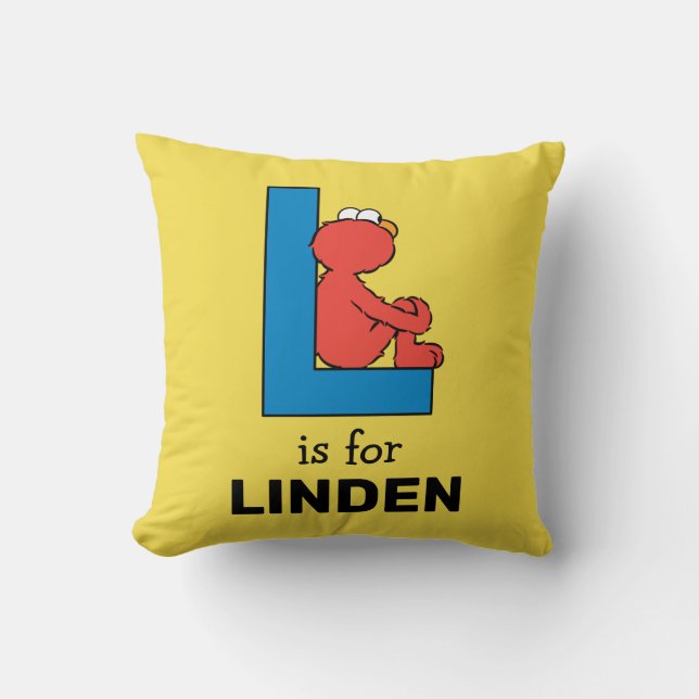 Elmo Alphabet | L Blue Cushion (Front)