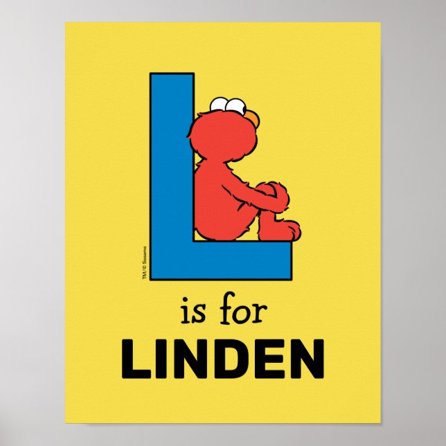 Elmo Alphabet | L Blue Poster (Front)