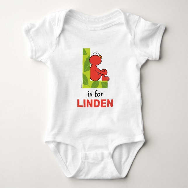 Elmo Alphabet | L Leaf Baby Bodysuit (Front)