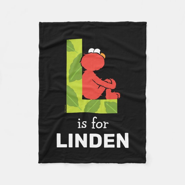 Elmo Alphabet | L Leaf Fleece Blanket (Front)