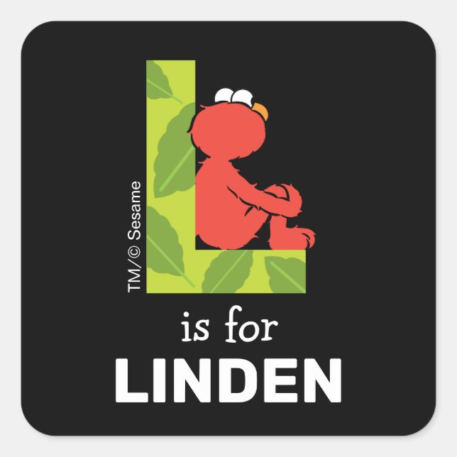 Elmo Alphabet | L Leaf Square Sticker (Front)
