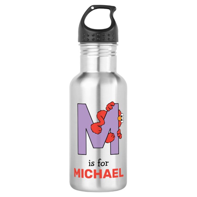 Elmo Alphabet | M Purple 710 Ml Water Bottle (Front)