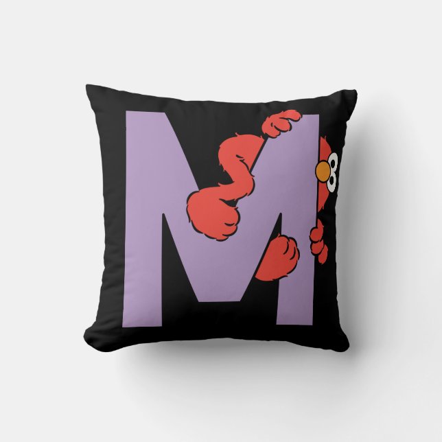 Elmo Alphabet | M Purple Cushion (Front)