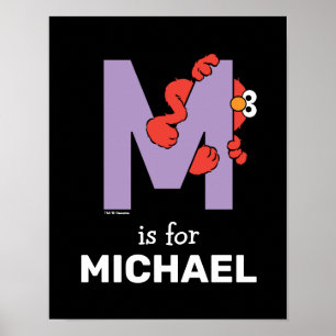 Elmo Alphabet   M Purple Poster