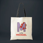 Elmo Alphabet | M Purple Tote Bag<br><div class="desc">This cute art features Elmo posing in all the letters of the alphabet. Personalise this cute Sesame Street design by adding your child's name.  © 2021 Sesame Workshop. www.sesamestreet.org</div>