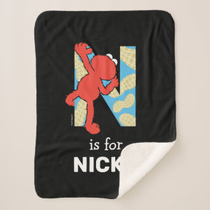 Elmo Alphabet   N Nuts Sherpa Blanket