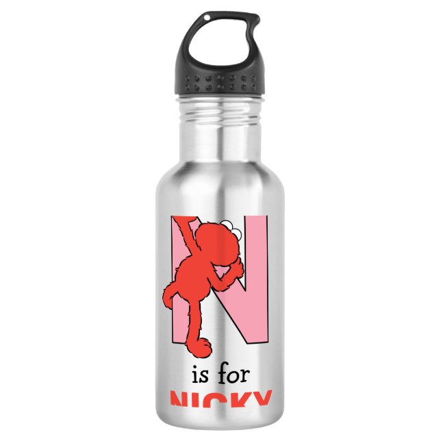 Elmo Alphabet | N Pink 710 Ml Water Bottle (Front)