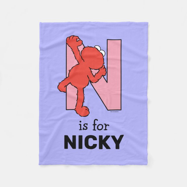 Elmo Alphabet | N Pink Fleece Blanket (Front)