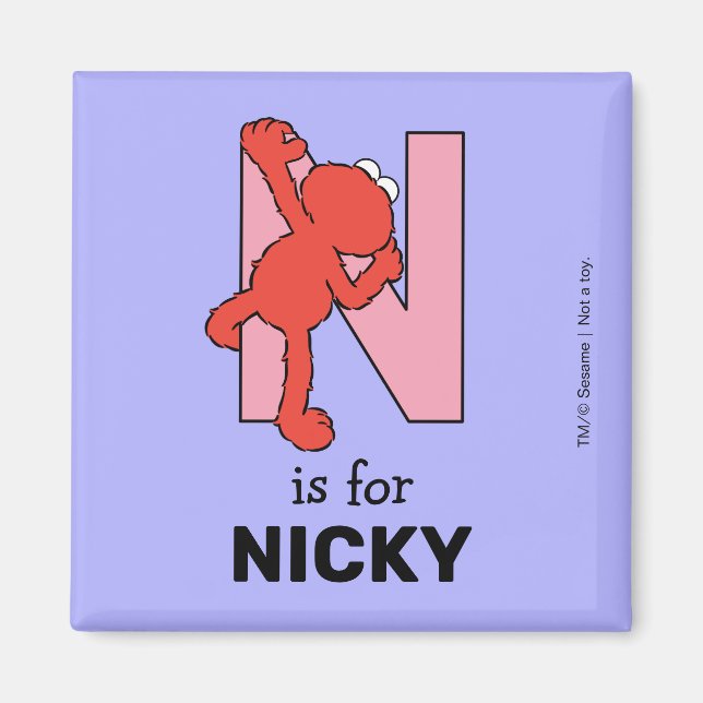 Elmo Alphabet | N Pink Magnet (Front)