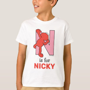 Elmo Alphabet   N Pink T-Shirt