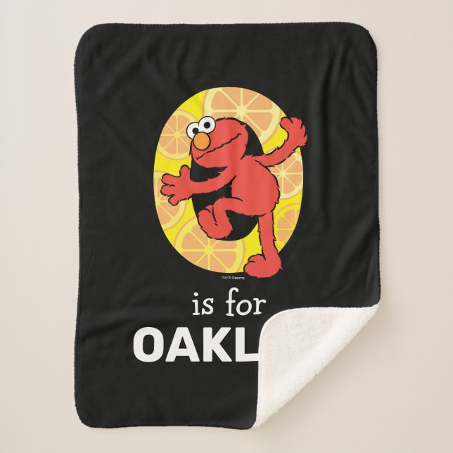 Elmo Alphabet | O Orange Sherpa Blanket (Front)
