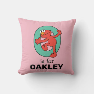 Elmo Alphabet   O Teal Cushion