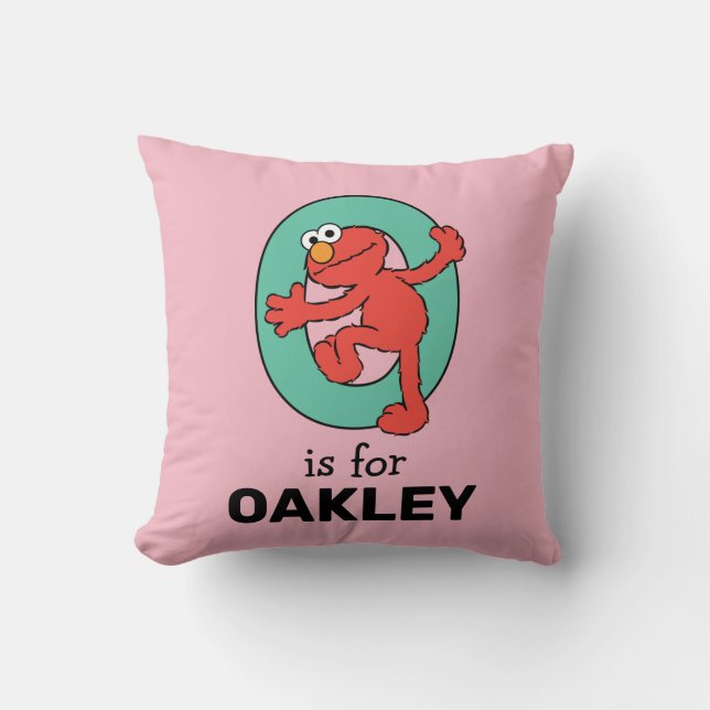 Elmo Alphabet | O Teal Cushion (Front)