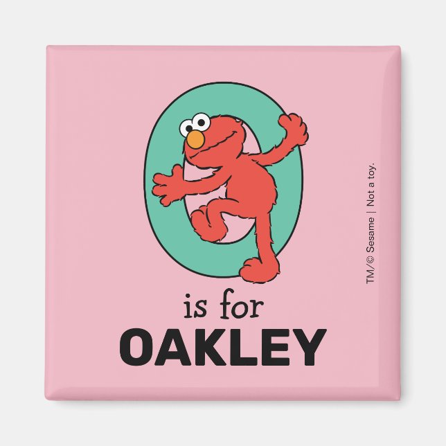 Elmo Alphabet | O Teal Magnet (Front)