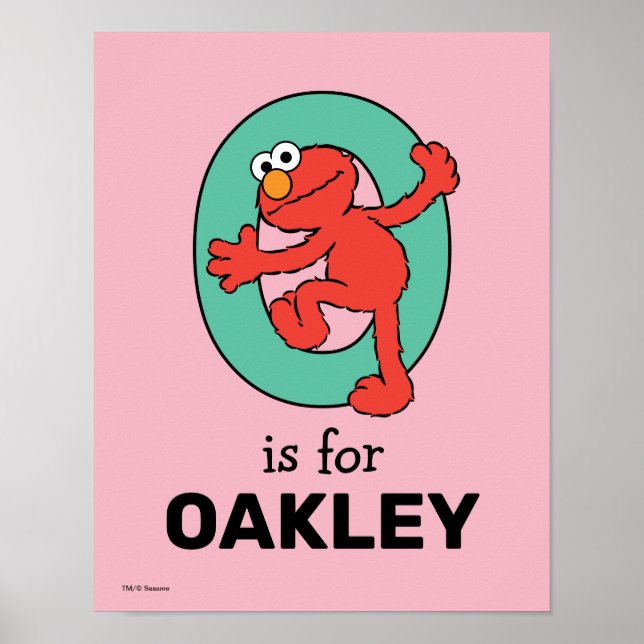 Elmo Alphabet | O Teal Poster (Front)