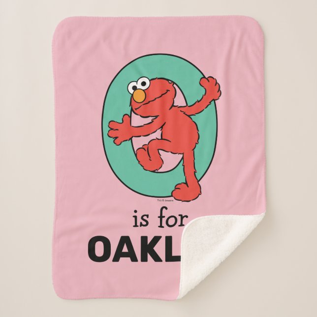 Elmo Alphabet | O Teal Sherpa Blanket (Front)