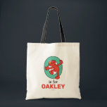Elmo Alphabet | O Teal Tote Bag<br><div class="desc">This cute art features Elmo posing in all the letters of the alphabet. Personalise this cute Sesame Street design by adding your child's name.  © 2021 Sesame Workshop. www.sesamestreet.org</div>