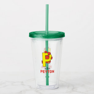 Elmo Alphabet   P Yellow Acrylic Tumbler