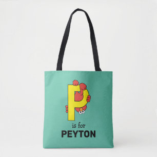 Elmo Alphabet   P Yellow Tote Bag
