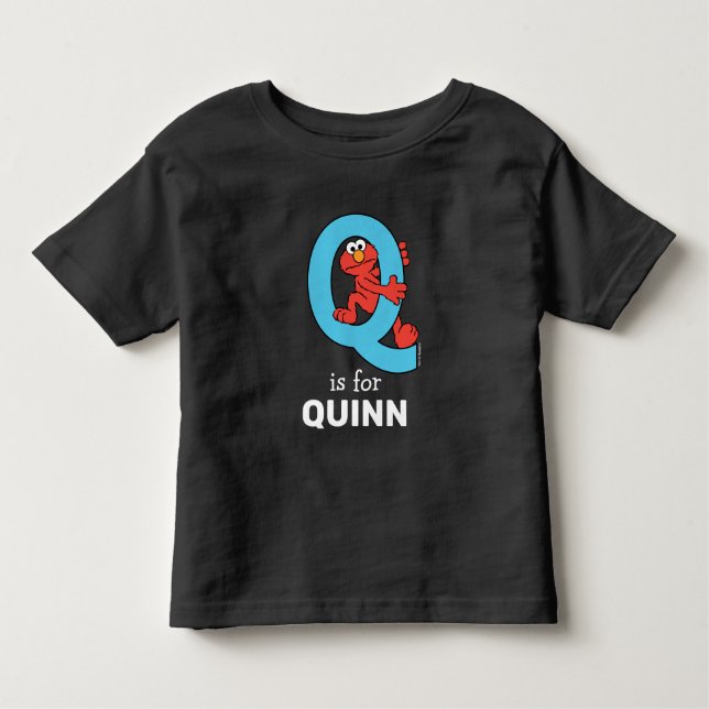 Elmo Alphabet | Q Blue Toddler T-Shirt (Front)