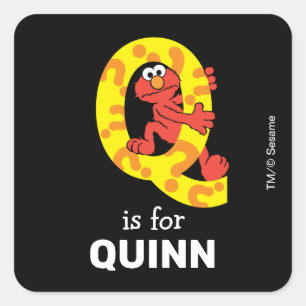 Elmo Alphabet Q Question Mark Square Sticker