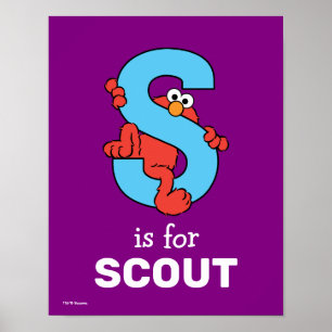 Elmo Alphabet   S Blue Poster