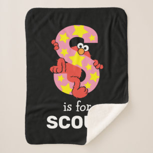Elmo Alphabet   S Star Sherpa Blanket