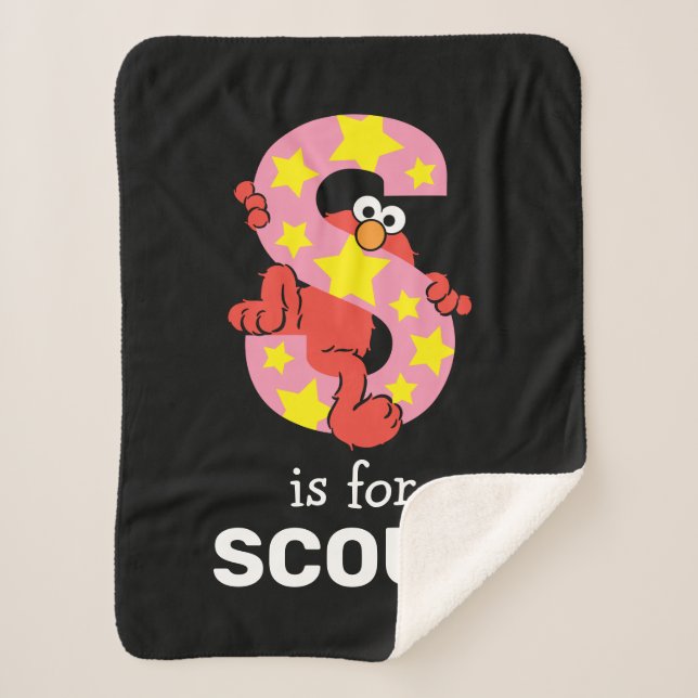 Elmo Alphabet | S Star Sherpa Blanket (Front)