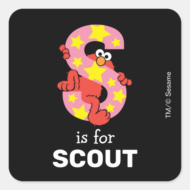 Elmo Alphabet | S Star Square Sticker (Front)