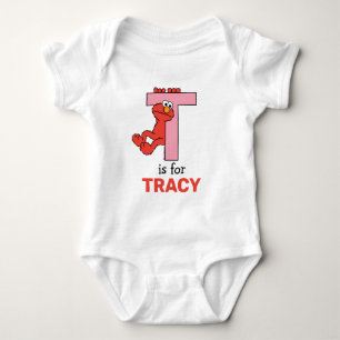 Elmo Alphabet   T Pink Baby Bodysuit