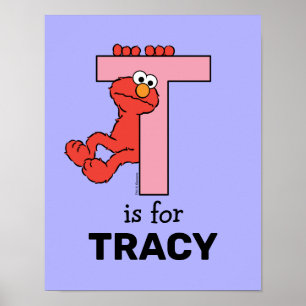 Elmo Alphabet   T Pink Poster