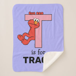 Elmo Alphabet   T Pink Sherpa Blanket