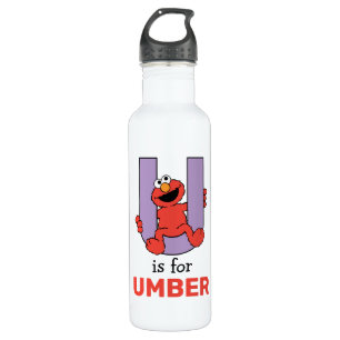 Elmo Alphabet   U Purple 710 Ml Water Bottle