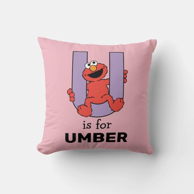 Elmo Alphabet | U Purple Cushion (Front)