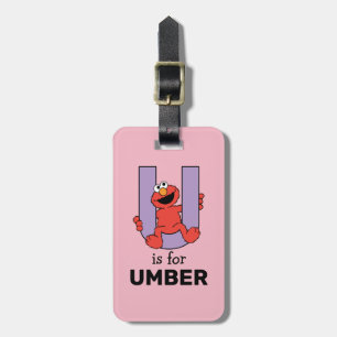 Elmo Alphabet U Purple Luggage Tag