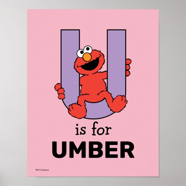 Elmo Alphabet | U Purple Poster (Front)