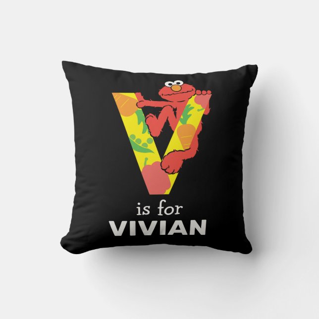 Elmo Alphabet | V Vegetable Cushion (Front)
