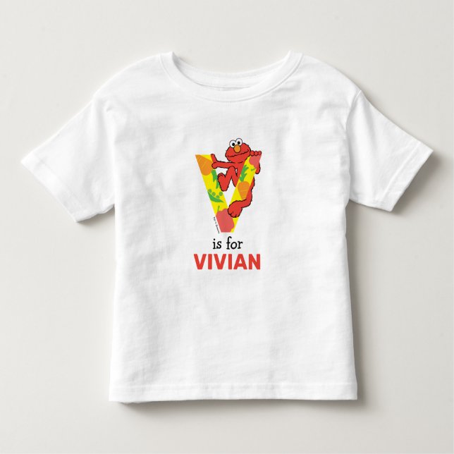 Elmo Alphabet | V Vegetable Toddler T-Shirt (Front)