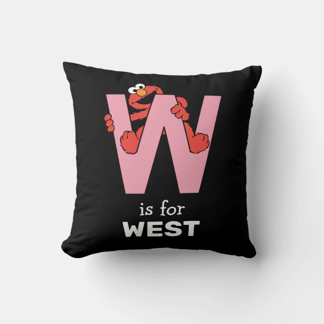 Elmo Alphabet | W Pink Cushion (Front)