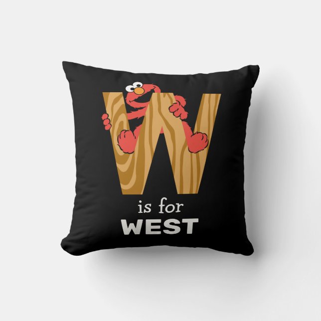 Elmo Alphabet | W Wood Cushion (Front)