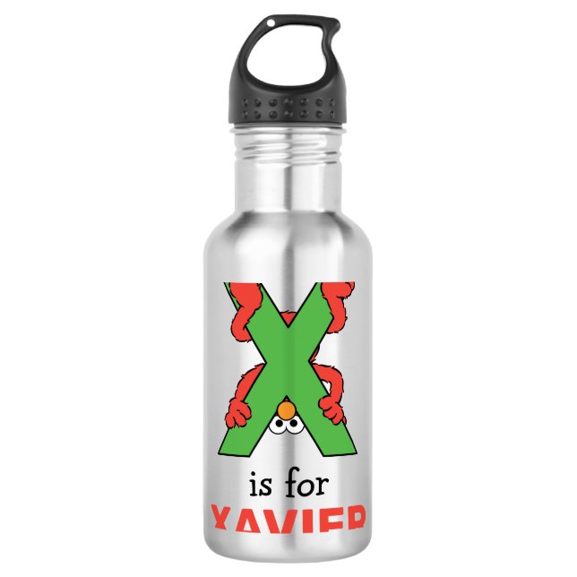 Elmo Alphabet | X Green 710 Ml Water Bottle (Front)