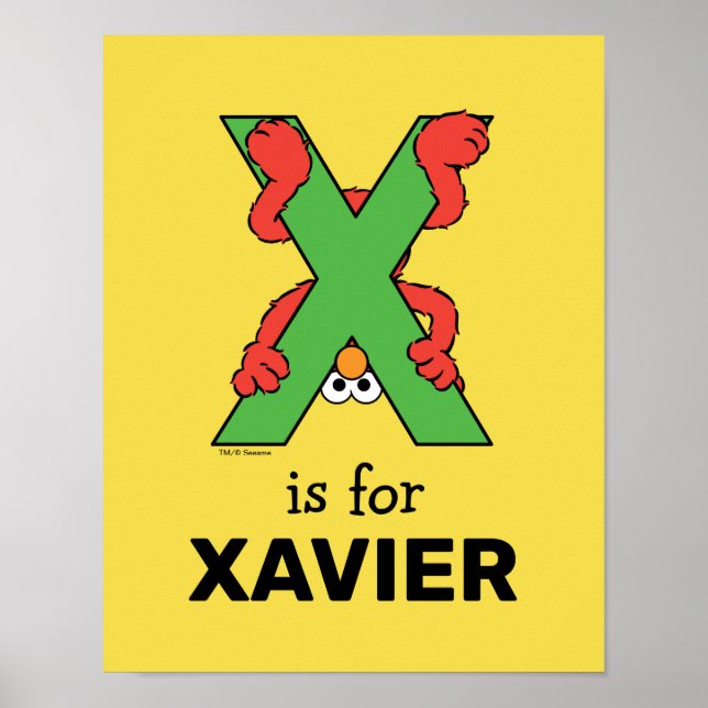 Elmo Alphabet | X Green Poster (Front)