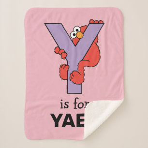 Elmo Alphabet   Y Purple Sherpa Blanket