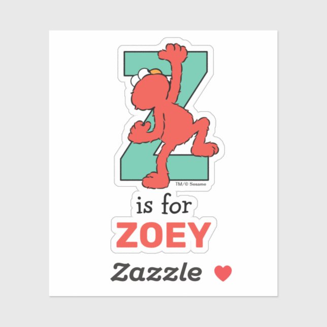 Elmo Alphabet | Z Teal (Sheet)