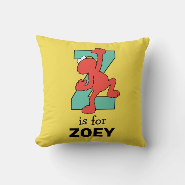 Elmo Alphabet | Z Teal Cushion (Front)