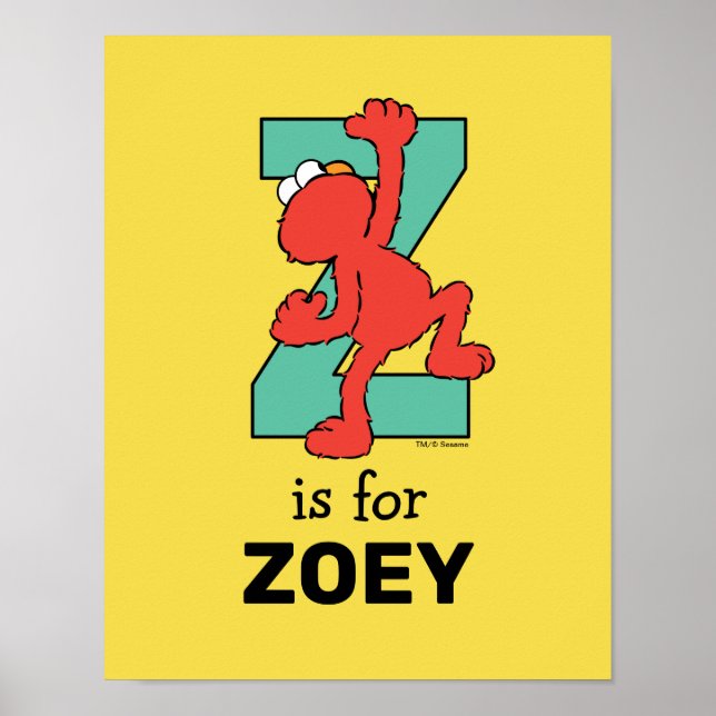 Elmo Alphabet | Z Teal Poster (Front)