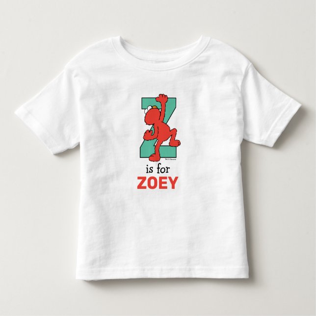 Elmo Alphabet | Z Teal Toddler T-Shirt (Front)